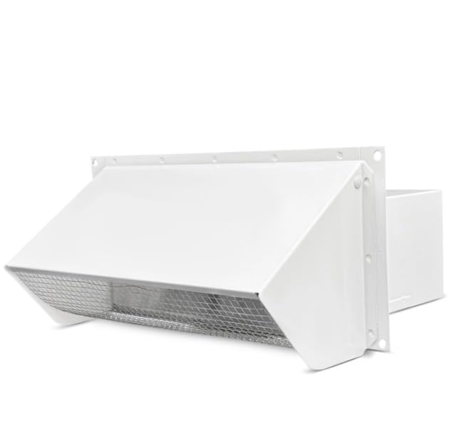 Photo 1 of 10 Inch Wall Vent Cap for Microwave Kitchen Range Hood Kitchen Vent Wall Cap Exhaust Vent Cover for 3-1/4" x 10" Ductwith Damper and Screen for Range Hood Kitchen Microwave Bath, White