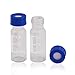 2mL Autosampler Vials, 9-425 HPLC Vials with Writing Area and Graduations, Screw Cap, Red PTFE & White Silicone Septa, 100 Pcs