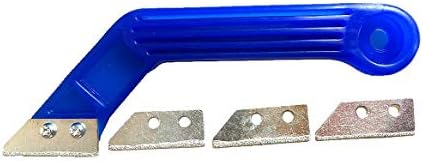 8-Inch Angled Grout Hand Saw with 4 Pcs Diamond Surface Blades for Tile Grout Cleaning