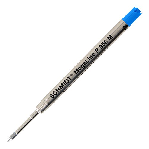 Schmidt P950 Pressurized Megaline Parker Style Ballpoint Pen Refill, Medium Point, Blue Ink, Each (95011)