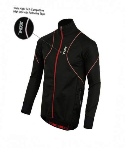 FDX Herren-Thermo- Radsportjacke, Windjacke zum Laufen und Fahrradfahren im Winter, gute Sichtbarkeit