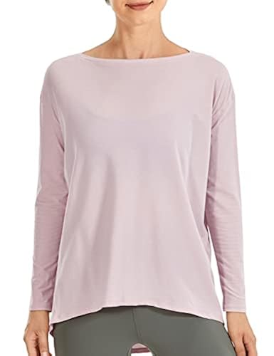 CRZ YOGA Long Sleeve Workout Shirts for Women Loose Fit-Pima