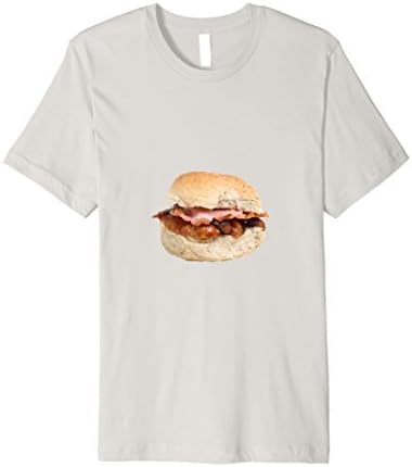 Mens Bacon and Sausage Butty! T-Shirt - Slim Fit Solid Colour XL Silver