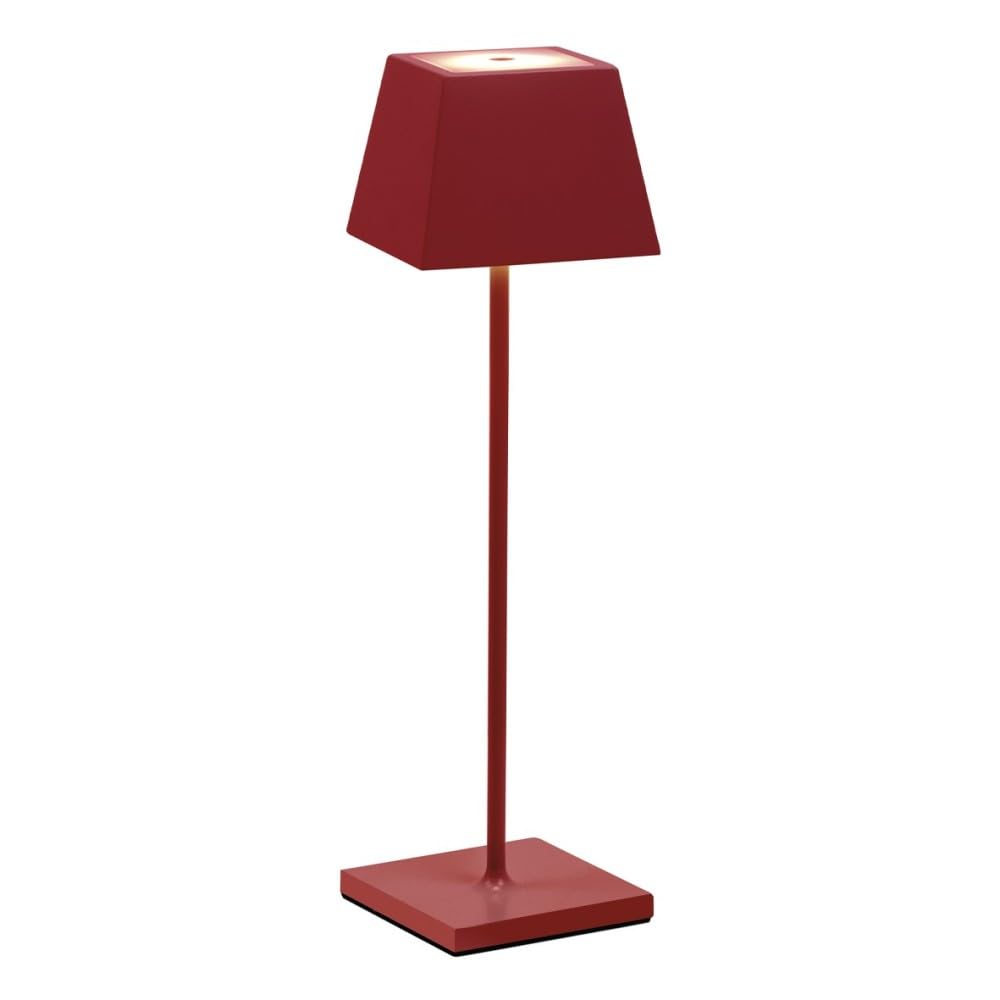 Siesta LED Table Lamp Portable Wireless Rechargeable with USB Touch Dimmable IP54 Indoor/Outdoor Use H.37 cm 2.2 Watt Warm Light 2700 K 200 lm 9 Hours Battery Life (Red) — image 1
