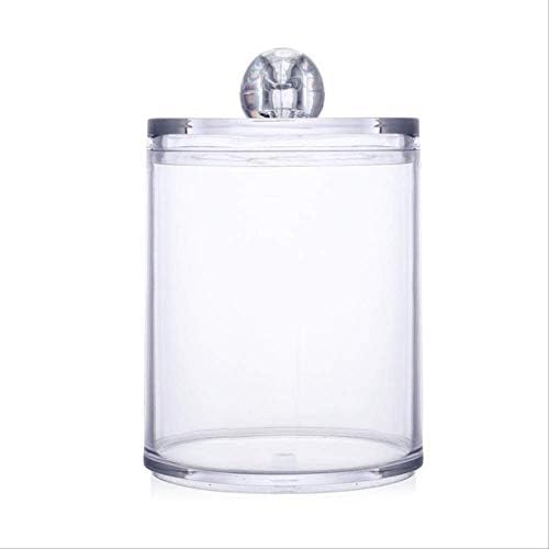 SQVR Storage box Acrylic Multifunctional Round Container Cosmetic Makeup Cotton Pad Organizer Jewelry Storage Box Holder And Candy Jars Swab Storage Case