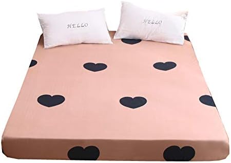 Zhiyuan Heart Pattern All Round Microfiber Fitted Sheet, Single, Light Salmon