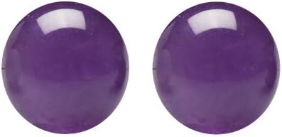 Sterling Silver Amethyst Ball Stud Earrings
