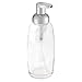 mDesign Refillable Glass Foaming Hand Soap Dispenser - Foam Soap Pump Bottle Container for Bathroom Counter Top - Decorative Foam Soap Dispenser - Malloy Collection - 2 Pack - Clear/Matte Silver