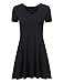 Leadingstar Women's Short Sleeve Tie Intersect V-neck A line Drape Shirt Dress