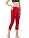 Tesla TM-FYC32-RED_Medium Yoga Pants High-Waist Tummy Control w Hidden Pocket FYC32