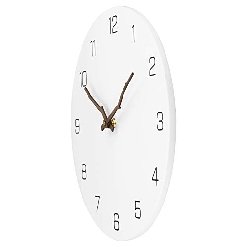 Ryuan Wooden Wall Clock Silent NonTicking Quartz Decorative Simple Round Wall Clocks Battery