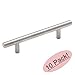 Cosmas 305-96SS True Solid Stainless Steel Construction Euro Style Cabinet Hardware Bar Handle Pull - 3-3/4" (96mm) Hole Centers - 10 Pack