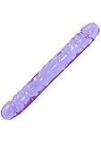 Doc Johnson Crystal Jellies - Jr. Double Dong - 12 Inch - Double Sided Dildo - Purple