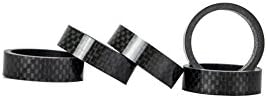 SunRiseBike 5piece 10mm Carbon Bike Headset Spacer 1-1/8" Stem Spacers Black