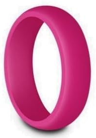 Comfort Band Women's Silicone Wedding Band - Rubber Ring for Yoga, Crossfit, Weight Lifting, Training, Exercise, Fitness - Medical Grade (Pink, 7/7.5)