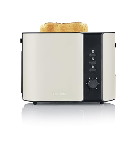 Severin Automatik-Toaster, mit Brötchen-Aufsatz, für 2 Brot-Scheiben, Brotscheibenzentrierung, Aufwärm- und Defroster-Stufe, 6 Stufen, Abschaltautomat