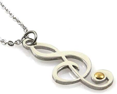 Necklace With Key Sol Or Violin Steel Point In Gold 18 Carat Chain Up To 50 Cm Long 25 Mm Wide 8 Cln0175 Amazon De Schmuck