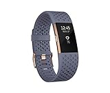 Fitbit Charge 2 Heart Rate+ Fitness Wristband Special Edition Blue Rose Gold Small