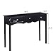 Giantex Console Table for Entryway with Storage 3-Drawers Hall Table Desk for Living Room, Bedroom,Entryway Multifunctional Usage Accent Side Sofa Table (Black)