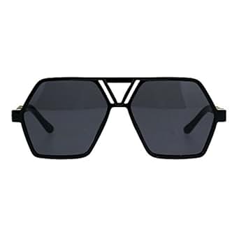 Hexagon Shape Sunglasses Unisex Oversized Flat Top Fashion