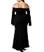 Lalagen Women's Plus Size Off Shoulder Bodycon Long Evening Party Dress Gown Black XXXL