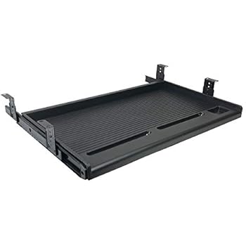 FRMSAET Office Supplies Holder Furniture Accessories Computer Keyboard Drawer Organizer Underdesk Multipurpose Tray with Adjustable Height Brackets-Used to Store Your Tools,Pencil,Eraser(Large,Black)