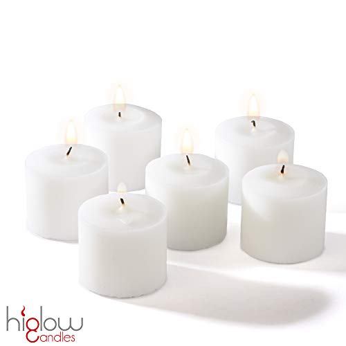 Votive Candles Wedding 10 Hour Votives Made in The USA HIGLOW (12 with 4 Bonus Candles, White)