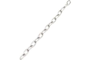 MIKMAYTOO Stainless Steel Safety Chains 20in (L) x 3MM (T) Long Link Chain Rings Light Duty Coil Chain for Hanging Pulling Towing (3mm*50cm-1 Pack)