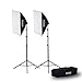 Fovitec - 2-Light Quick Setup 650W Fluorescent Lighting Kit for Photo & Video with 20"x28" Pop-up Softboxes, stands, & Carry Bag primary