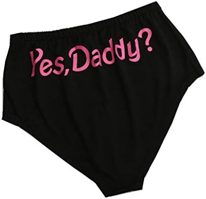 Lethez Women Funny Letter YES,Daddy? Lingerie G-String Briefs Underwear Panties Thongs Knickers