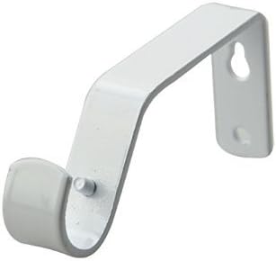 HomeAdorable White Curtain Pole Rod Bracket Pipe Holder Heavy Duty Drapery Ring Hook Sturdy Metal Alloy