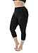 ZERDOCEAN Women's Plus Size Modal Capri Leggings Hem Lace Trim Black 3X