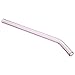 GINOVO 180mm * 8mm Reusable Bent Glass Drinking Straws, Set of 6 with 2 Cleaning Brushes, Multi Color - Green, Orange, Purple, Pink, Grey, Blue