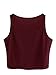 SweatyRocks Women's Summer Sleeveless Letter Print Casual Crop Tank Top Shirts Burgundy M