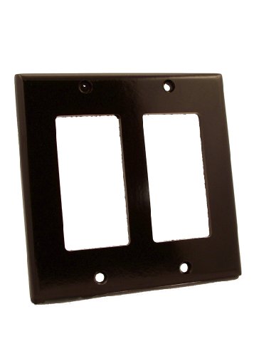 Leviton 80409 2-Gang Decora/GFCI Device Wallplate, Standard Size, Thermoset, Device Mount, Brown