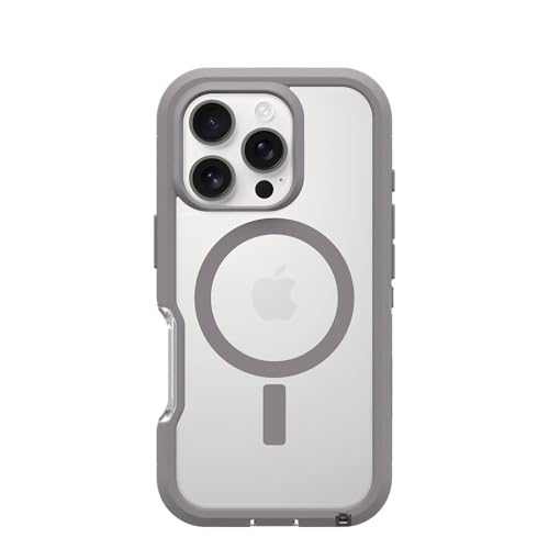 OtterBox Defender Series XT MagSafe Hülle für iPhone 16 Pro, stoßfest, Ultra-robust, schützende Hülle, 7X getestet nach Militärstandard, Transparent/G