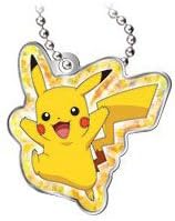 Takara Tomy Pokemon Sun & Moon Metal Keychain Figure Mascot ~1" - Pikachu