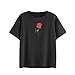 Shensee Tshirt Rose Embroidery Summer Novelty Tees Blouse Short Sleeve