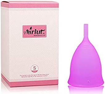 Airlut Menstrual Cup with Storage Carry Bag, FDA Approved, Tampon and Pad Disposable Alternative Feminine Complete Protection for Pre Childbirth Woman(Pink L)