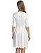 Meaneor Women Scallop Pleated Skater 3/4 Sleeve V Neck A-line Cocktail Dress