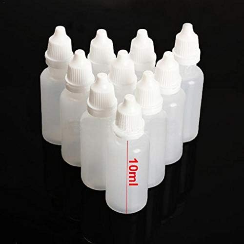 10pcs Plastic Dropper Bottle Eye Drop Bottles Empty, 10ml Squeezable Eye Liquid Essential Oil Dropper Refillable Containers With Caps