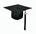 College Fashion Graduation Cap Gown Tassel 2017 Year Charm, Set Shiny, size 51 black