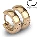 SER-0005 Pair of 316L Stainless Steel Rose Gold IP Huggie Hoop Earrings; Comes With Free Gift Box