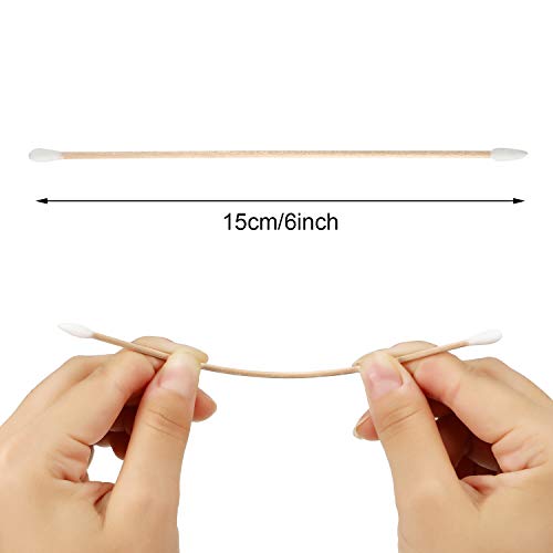 image for Norme 6 Inch Caliber Cotton Cleaning Swabs Single Round Tip with Woode