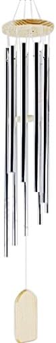 Dtzzou Woodstock Wind Chime - Amazing Grace Chime with 9 Silver Aluminum Tubes - Inspirational Collection for Patio, Porch, Garden, or Backyard