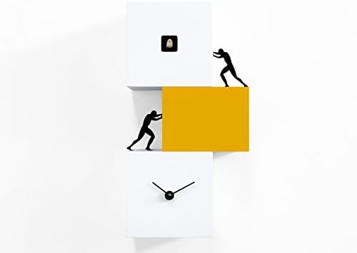 Strong Cucù – A Modern Time Lapse progetti (Yellow) Handmade From Wood, Designed by Manuel Barbieri – Cuckoo Clock