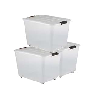 Caja de almacenamiento con ruedas, caja de almacenaje, caja con asas