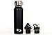 UmberBox - Stainless Steel Water Bottle, Double Wall, Vacuum Insulated, Wide Mouth, Bamboo Cap, BPA Free, Hot 12 HRS Cold 24 HRS, Leak Proof, Bonus - 2 Free CAPS 20oz (Black)