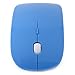 HDE Ultra-Thin Wireless Mouse 2.4GHZ Ergonomic Candy Colored Optical Mouse with USB Nano Receiver and Adjustable DPI Switch (Blue)
