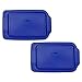 (2) Pyrex 233-PC 3 Quart Blue 9